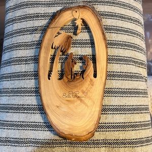 Olive Wood Nativity Ornament